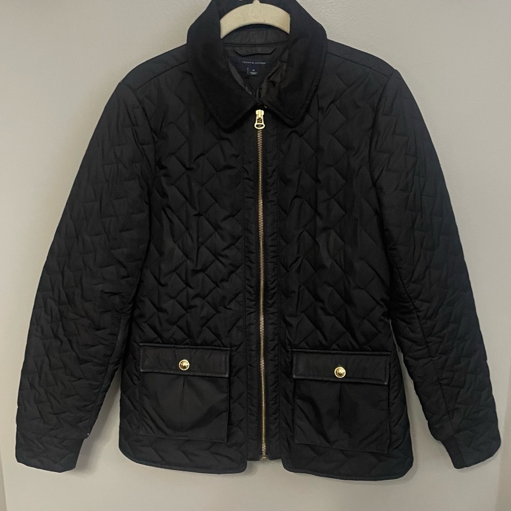 Tommy Hilfiger Black Quilted Barn Jacket. medium